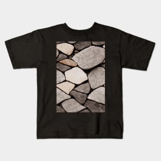 Simple Minimalistic Stone Wall, Faux Stone #8 Kids T-Shirt